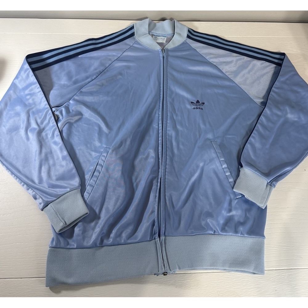 Vintage Adidas ATP Keyrolan Jacket Mens Large Trefoil Blue Track Suit 70s 80s